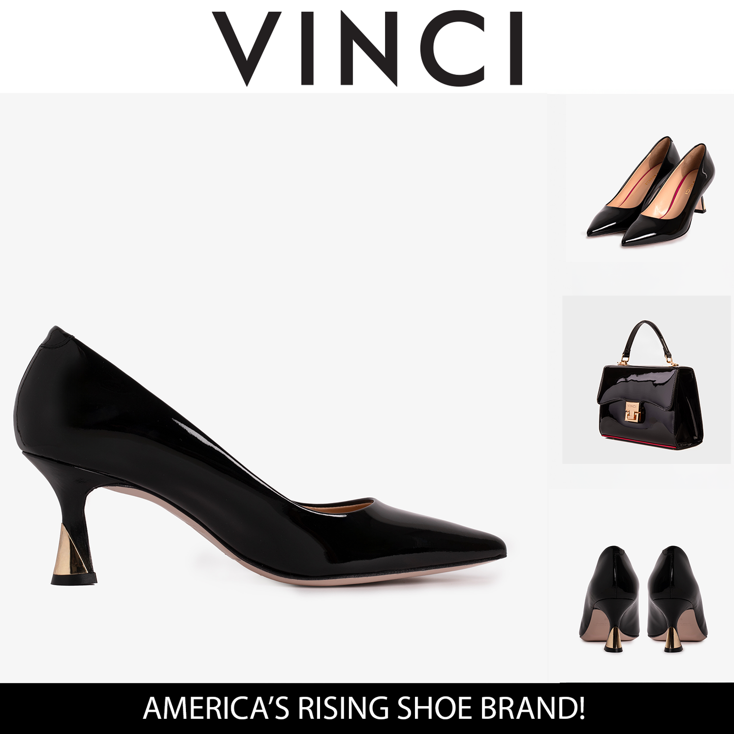Zapatos de salón de piel de charol negro Brunello para mujer