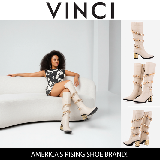 The Gladiator Cream Leather Knee High Women Boot