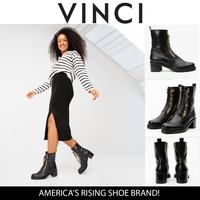 Bota de mujer de media pantorrilla de cuero negro Tuna