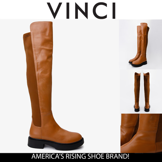 The  Harmony Belle Tan Leather Knee High Women Boot