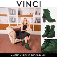 The Elera Green Leather Block Heel Women Boot