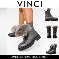 The Kajapati Grey Leather Natural Fur Mid Calf Women Boot