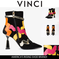 Botín de mujer de piel de ante negra Tario