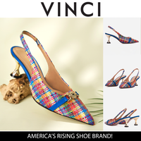 صندل زوي جلد نسائي بكعب خلفي