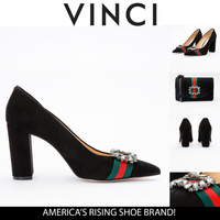 Zapatos de tacón de bloque de piel de ante negra Afega para mujer