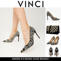 Zapatos de salón Nampula de piel con purpurina negra para mujer 