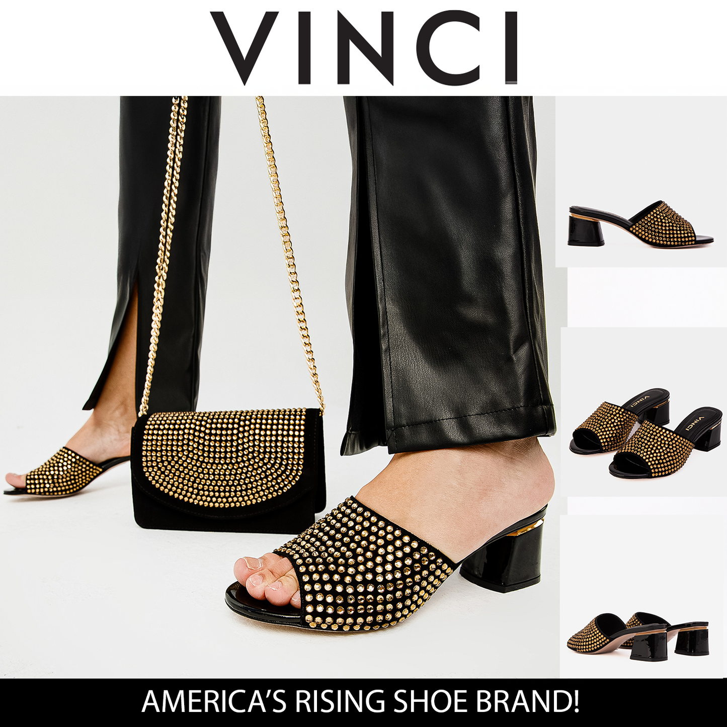 The Ailano Gold Glitter Leather Women Sandal