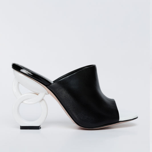 The Cymmer Black Leather Women Sandal
