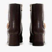 The Windsor Brown Leather Block Heel Boot