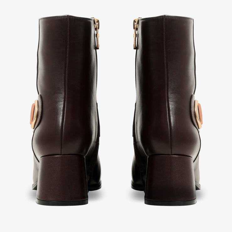The Windsor Brown Leather Block Heel Boot
