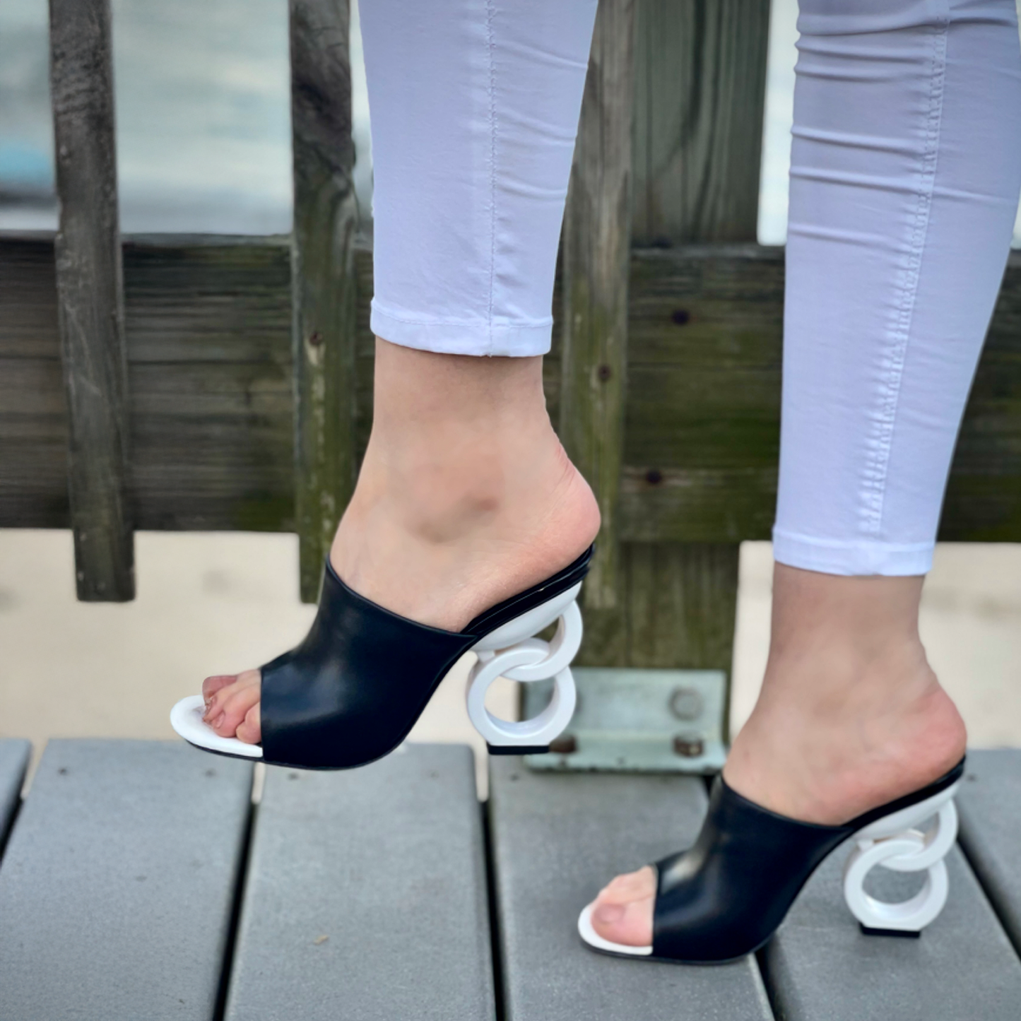 The Cymmer Black Leather Women Sandal