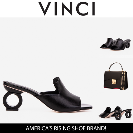 Sandalia de piel negra para mujer Tory