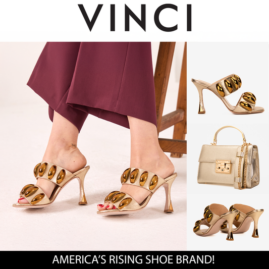 Sandalia de piel dorada Eclipse para mujer 