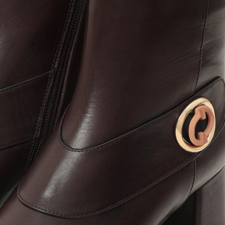 The Windsor Brown Leather Block Heel Boot