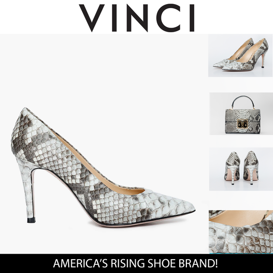 Zapato de salón de piel de pitón natural para mujer The Queen 