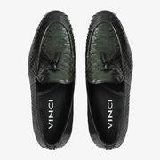 The Bethesda Green Pyhtn Skin Leather Tassel Loafer Shoe