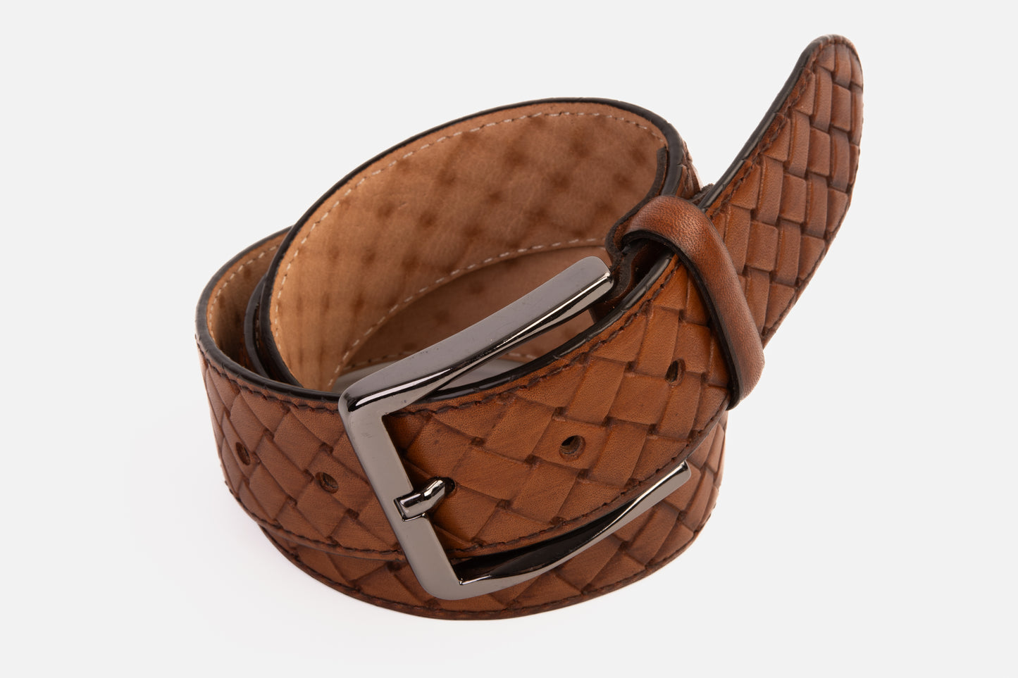 The Vatra Brown Woven Leather Belt