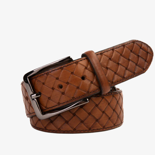 The Vatra Brown Woven Leather Belt