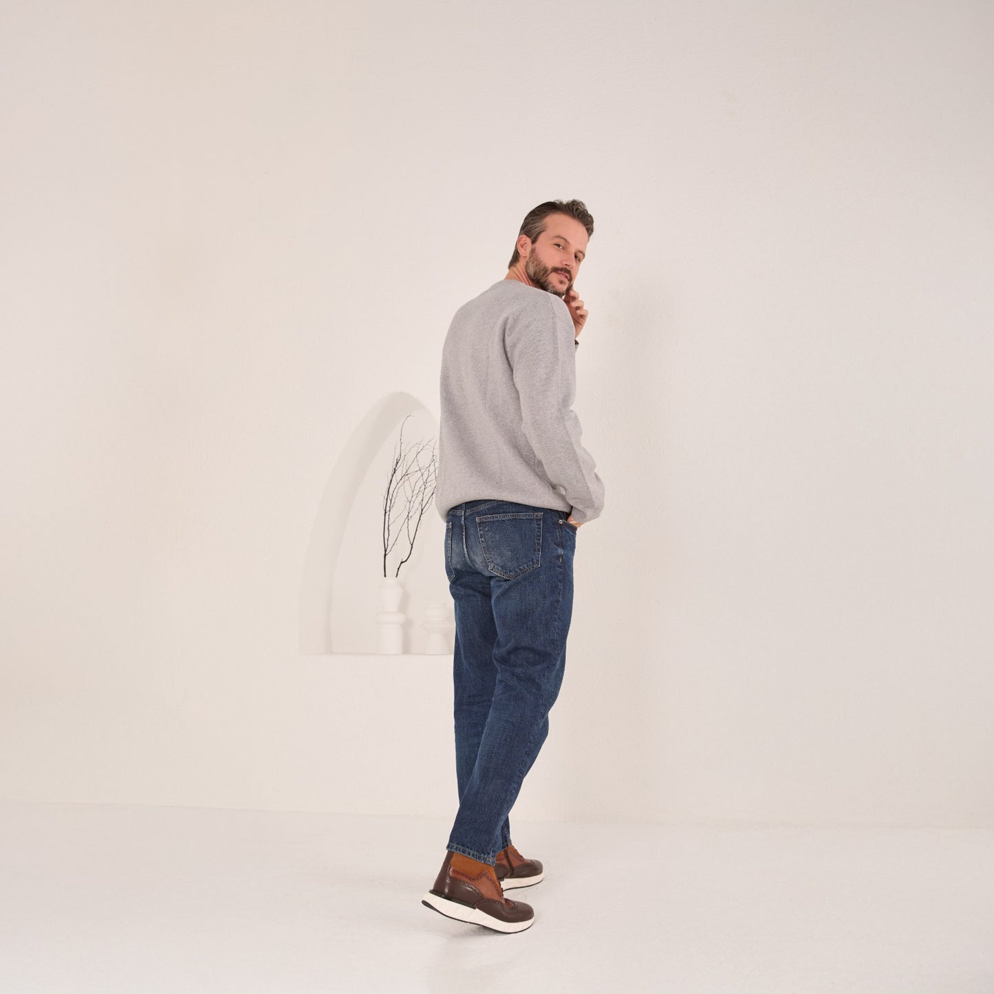 El Botín Casual para Hombre Brogue Wingtip de Cuero Marrón Regent