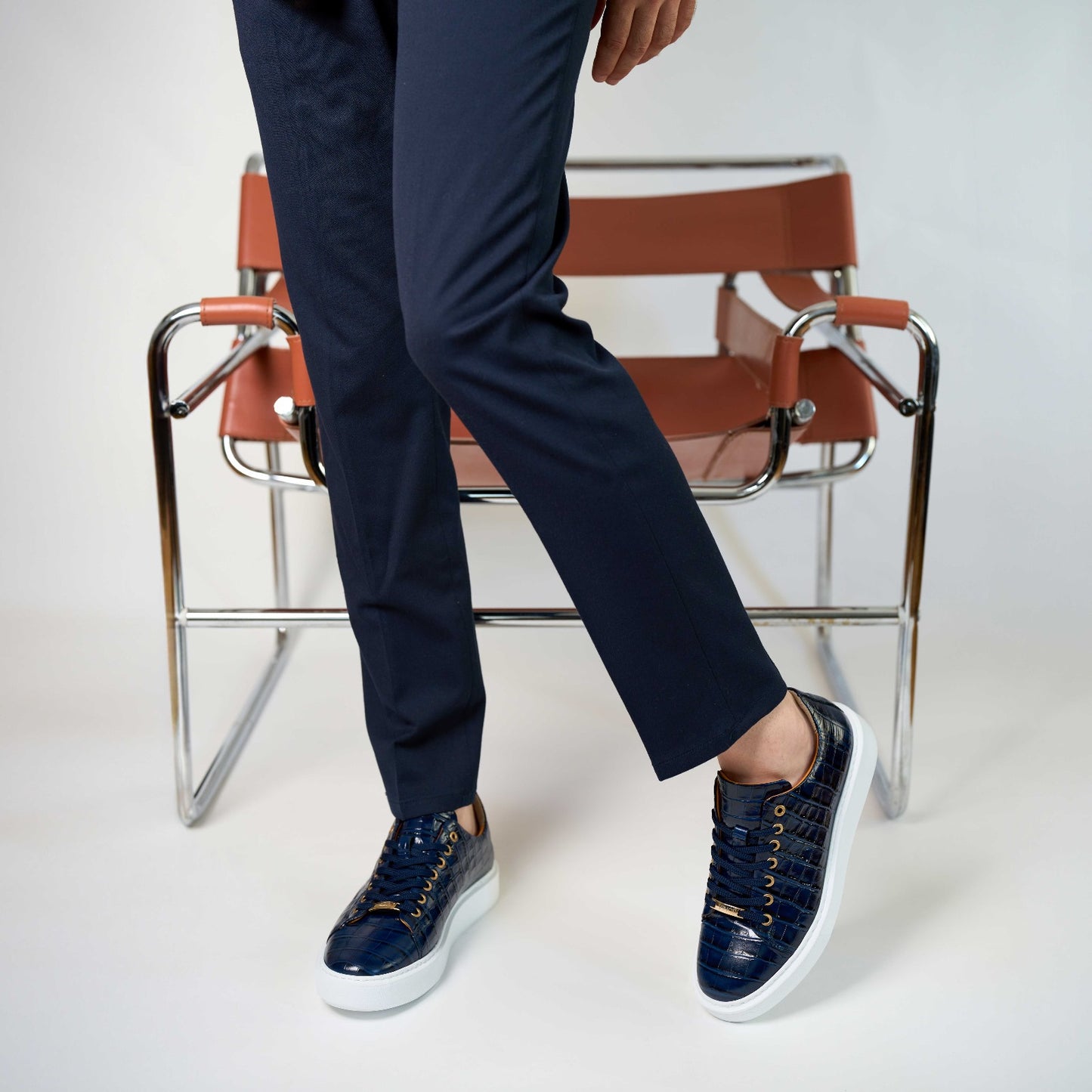 Zapatillas de piel azul Dublin para hombre