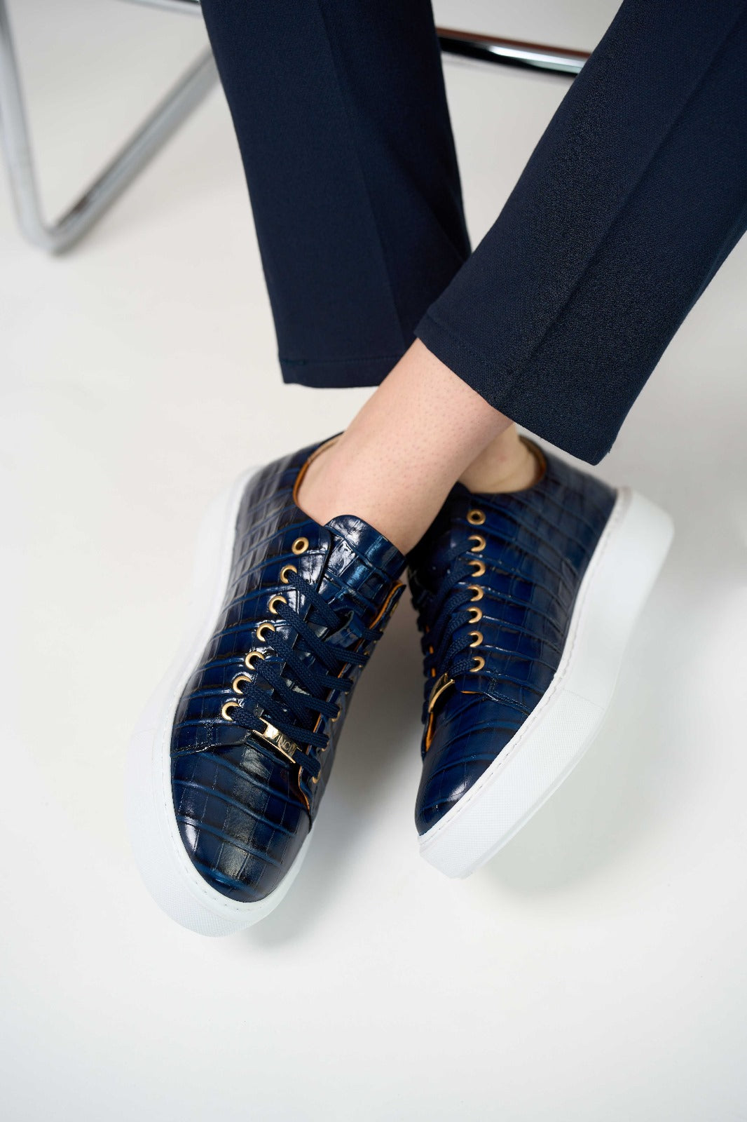Zapatillas de piel azul Dublin para hombre