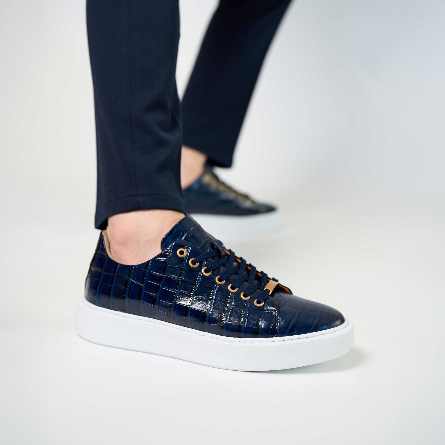 Zapatillas de piel azul Dublin para hombre