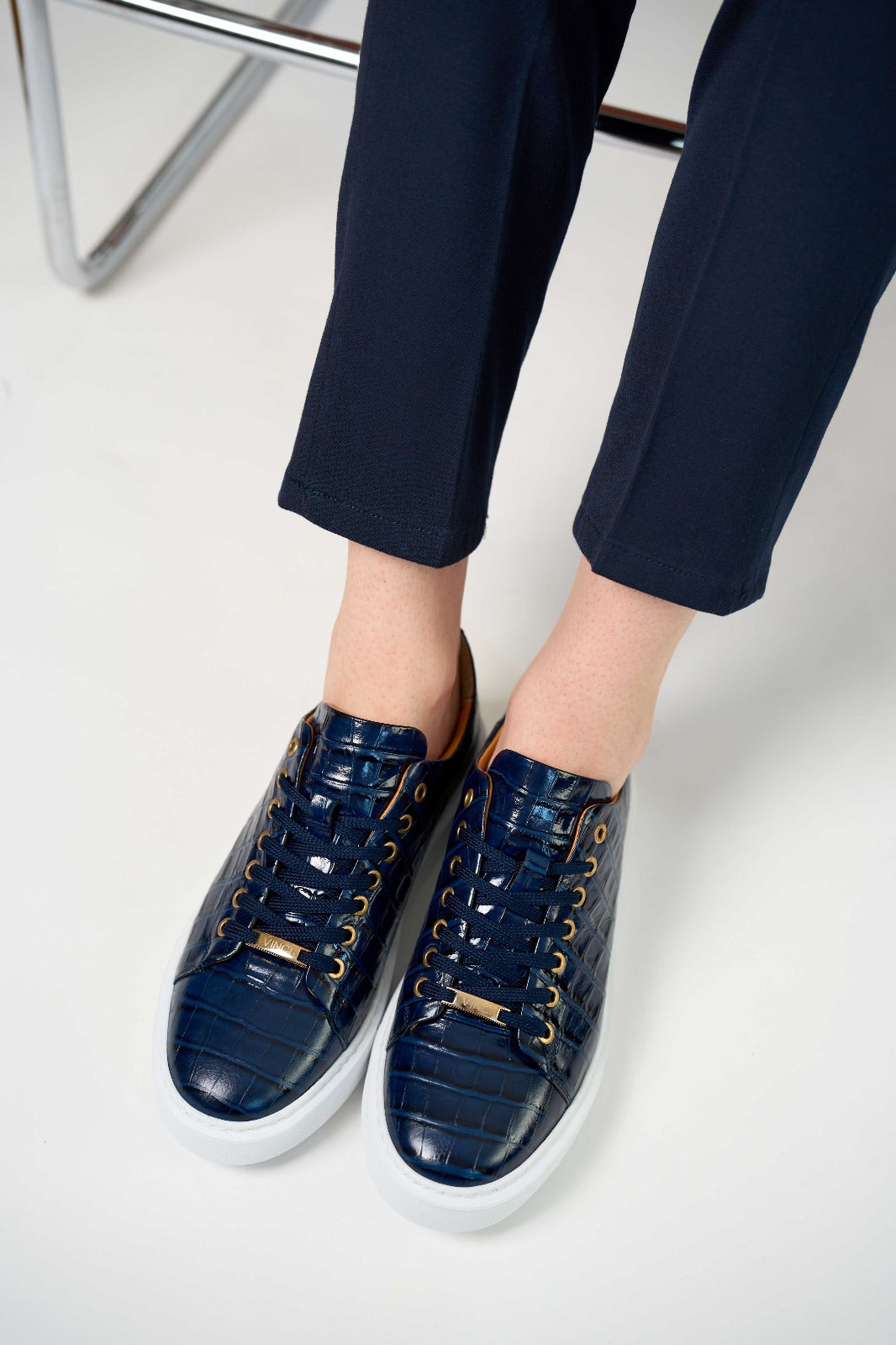 Zapatillas de piel azul Dublin para hombre