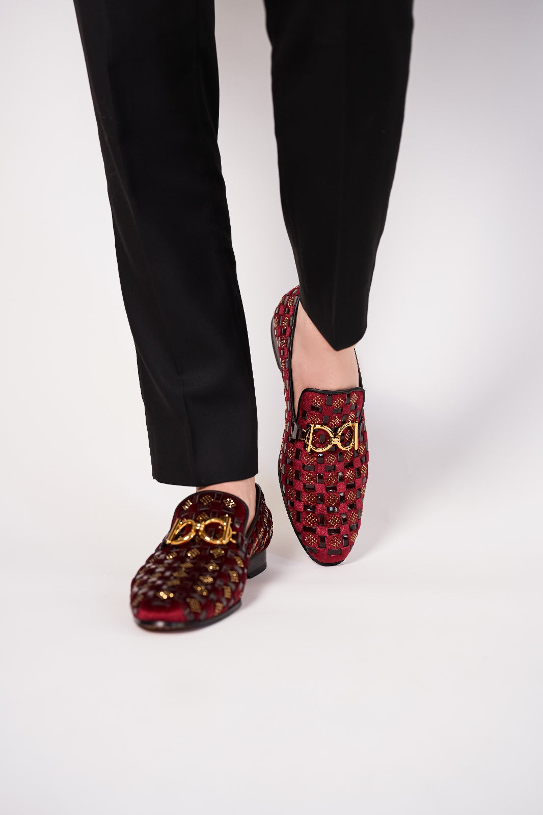 Mocasín de vestir Vicino Shoe Burgundy Bit para hombre, edición limitada