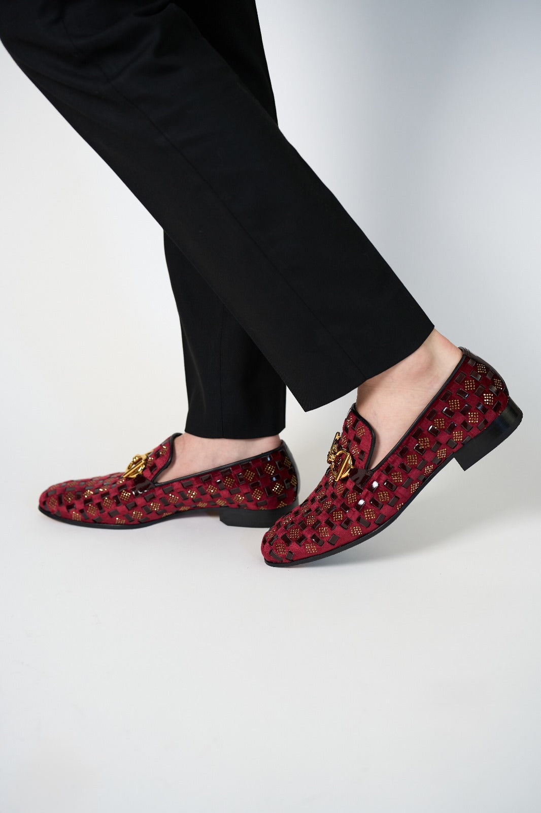 Mocasín de vestir Vicino Shoe Burgundy Bit para hombre, edición limitada