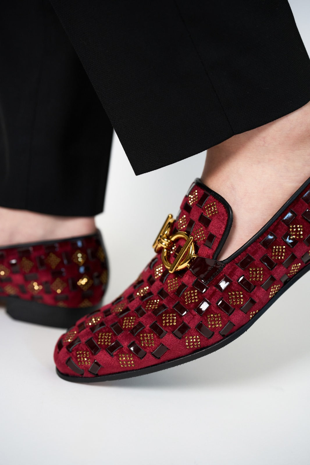 Mocasín de vestir Vicino Shoe Burgundy Bit para hombre, edición limitada