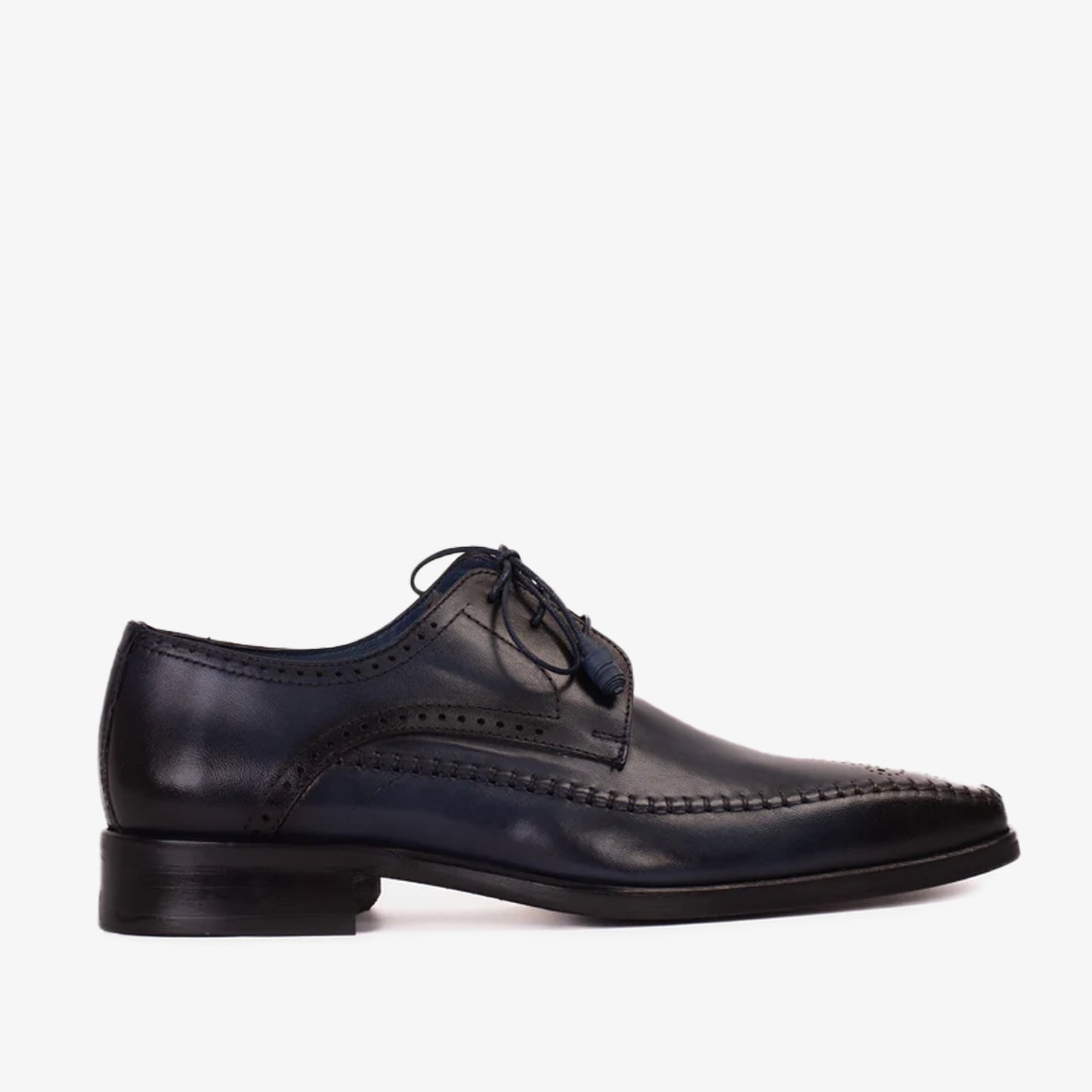 Zapato Derby de piel azul marino para hombre The Moon