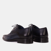 The Moon Navy Blue Leather Derby Shoe