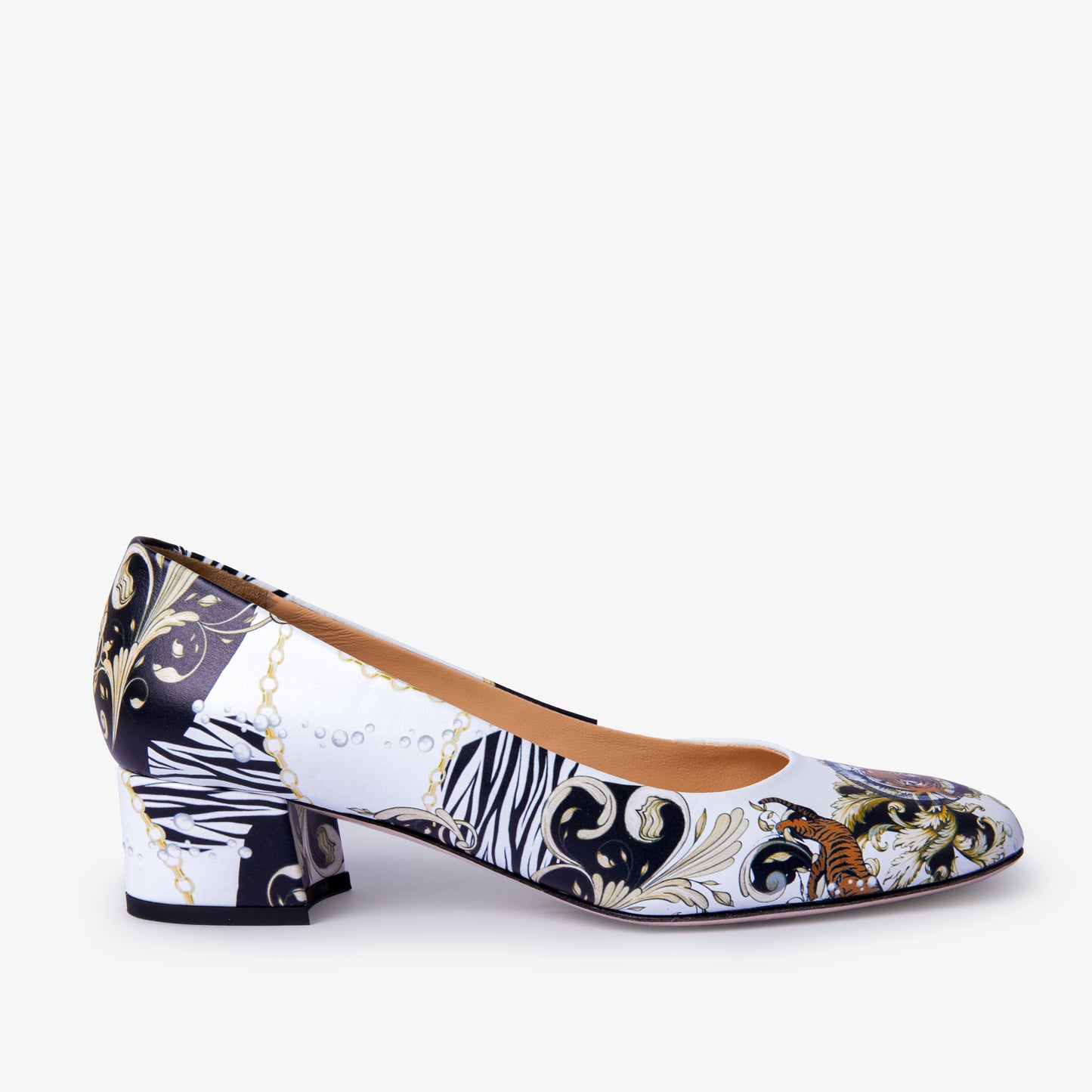 The Perugia White Leather Lover Heel Pump Women Shoe