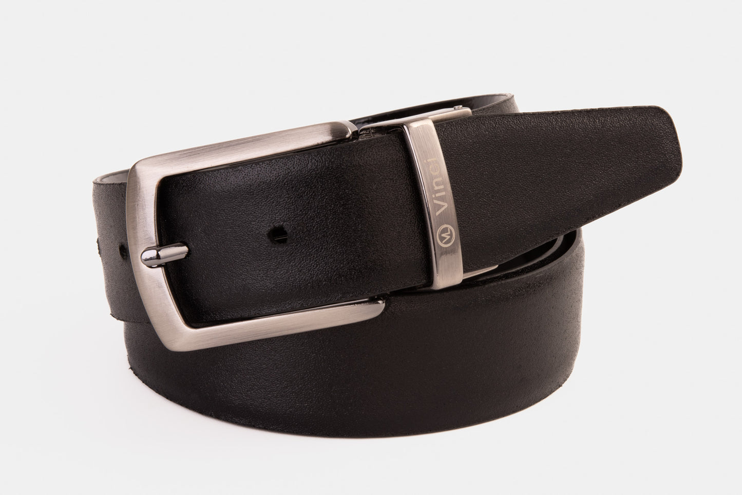 Cinturón reversible de charol negro The Sun 