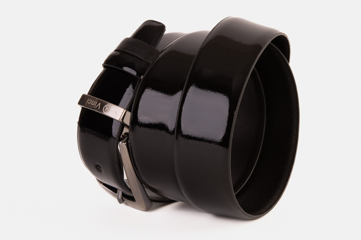 Cinturón reversible de charol negro The Sun 