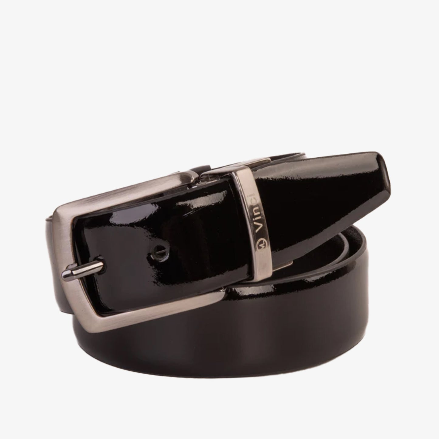 The Sun Reversible Black Patent Leather Belt