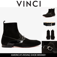 The Baron Black Suede Bit Zip-Up Dress Men Boot Final Sale!