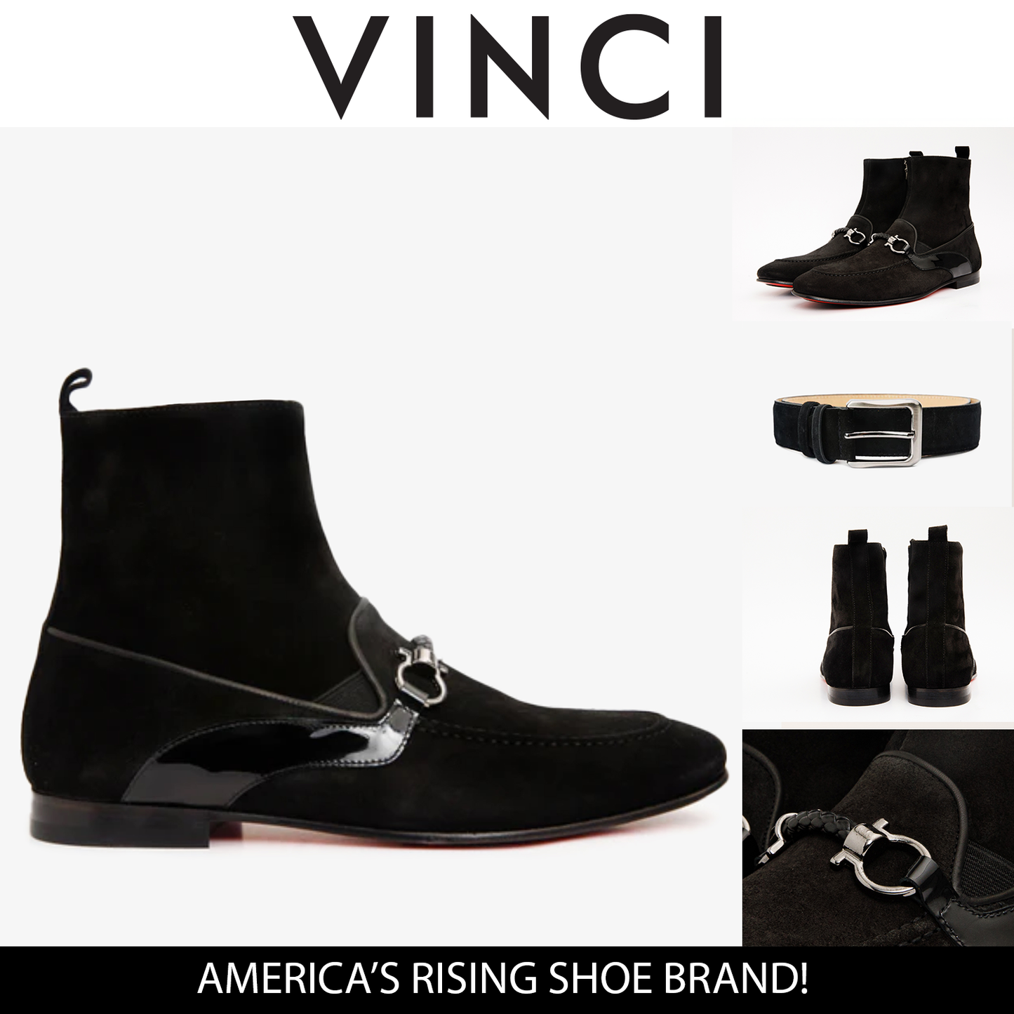 The Baron Black Suede Bit Zip-Up Dress Men Boot Final Sale!