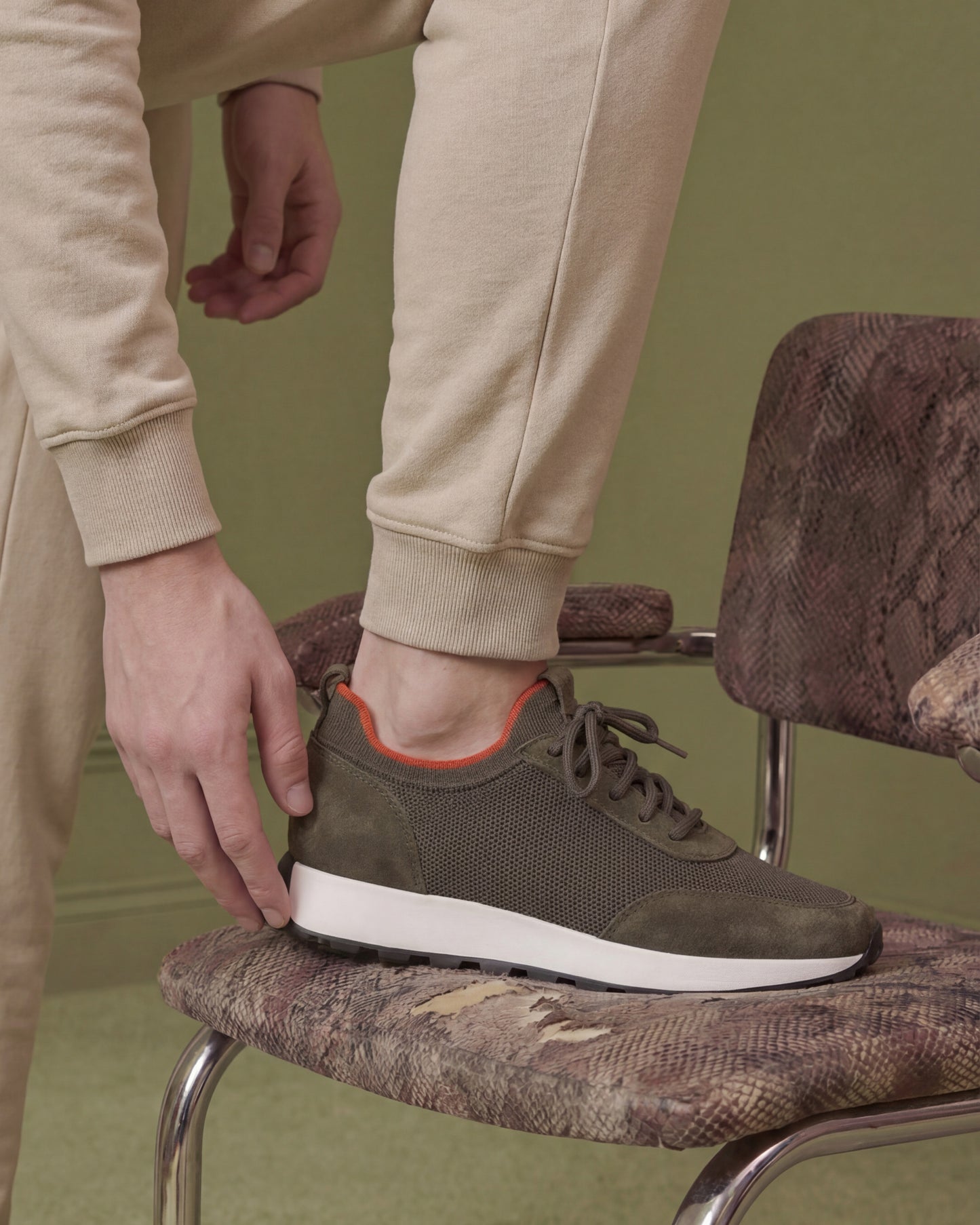 The Berlin Green Suede Leather Men Sneaker