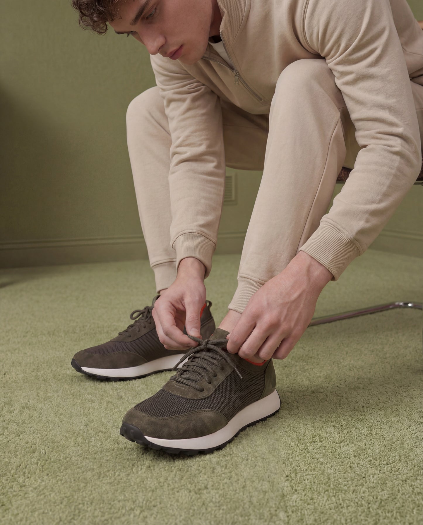 The Berlin Green Suede Leather Men Sneaker