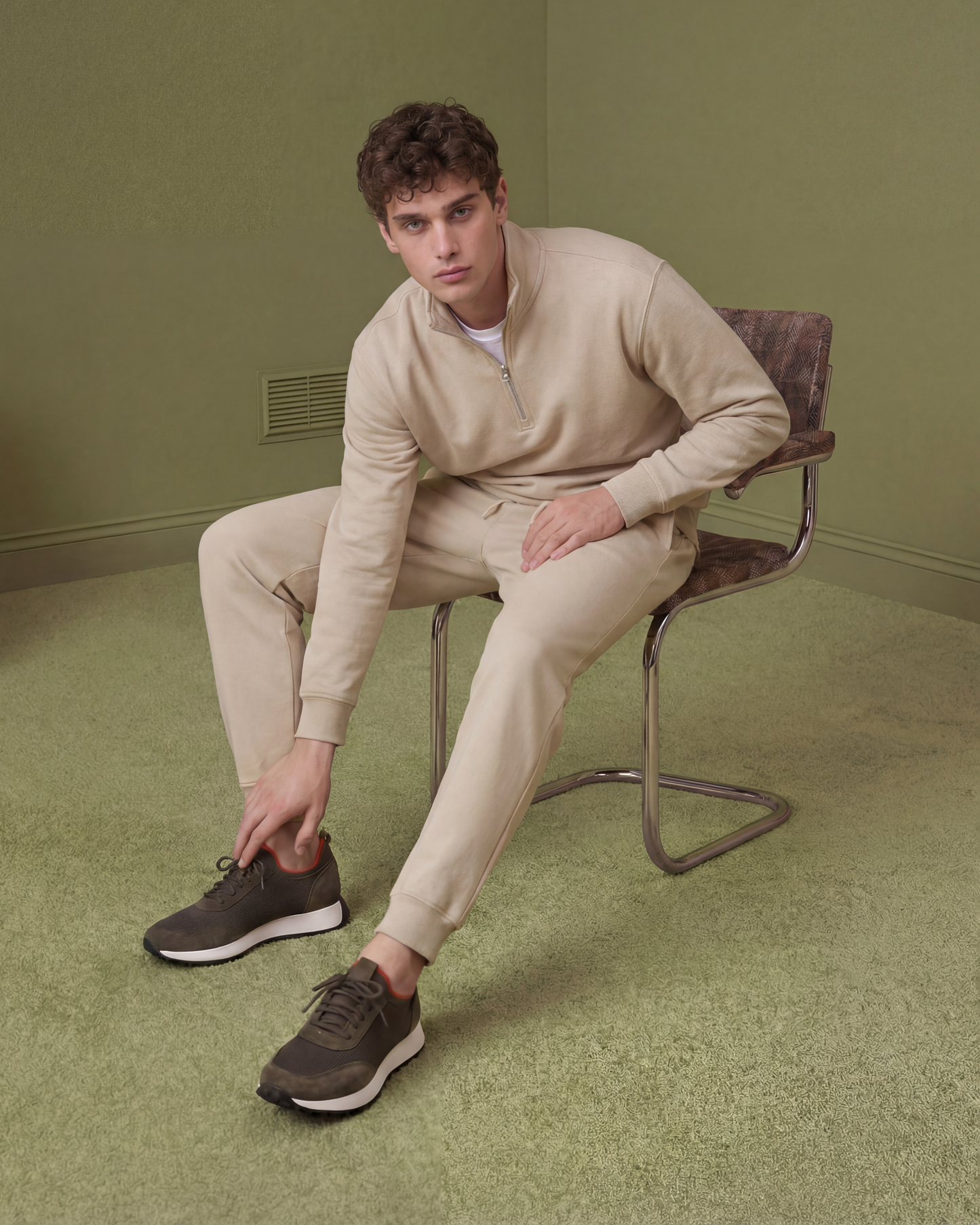 The Berlin Green Suede Leather Men Sneaker