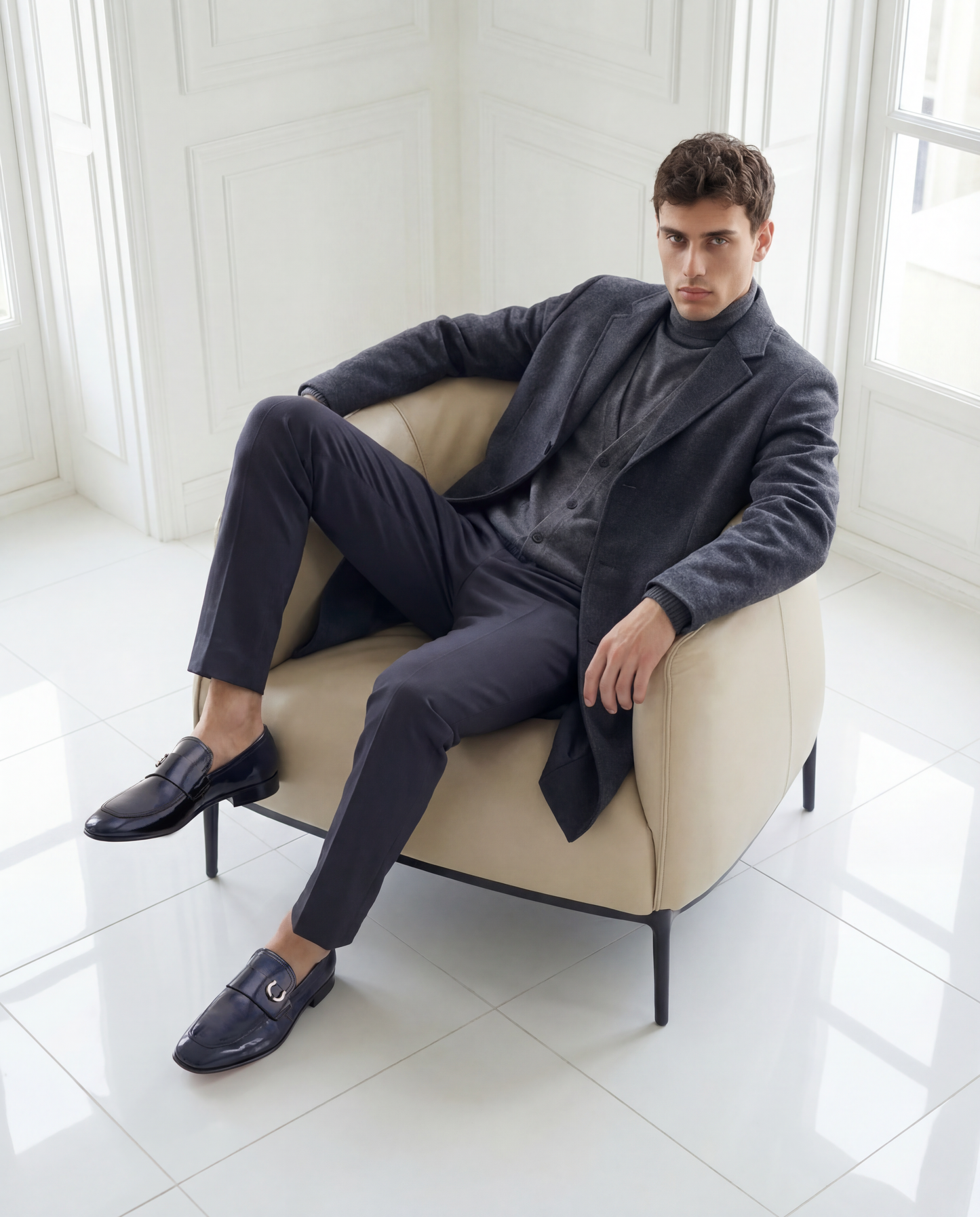 The Blackwell Navy Patent Bit Loafer Men Shoe