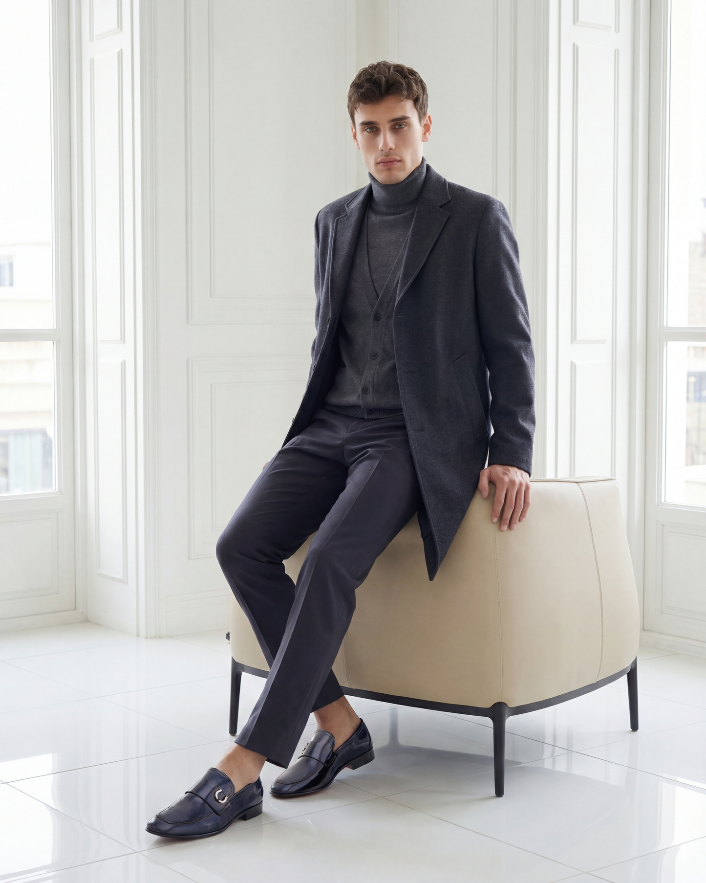 The Blackwell Navy Patent Bit Loafer Men Shoe