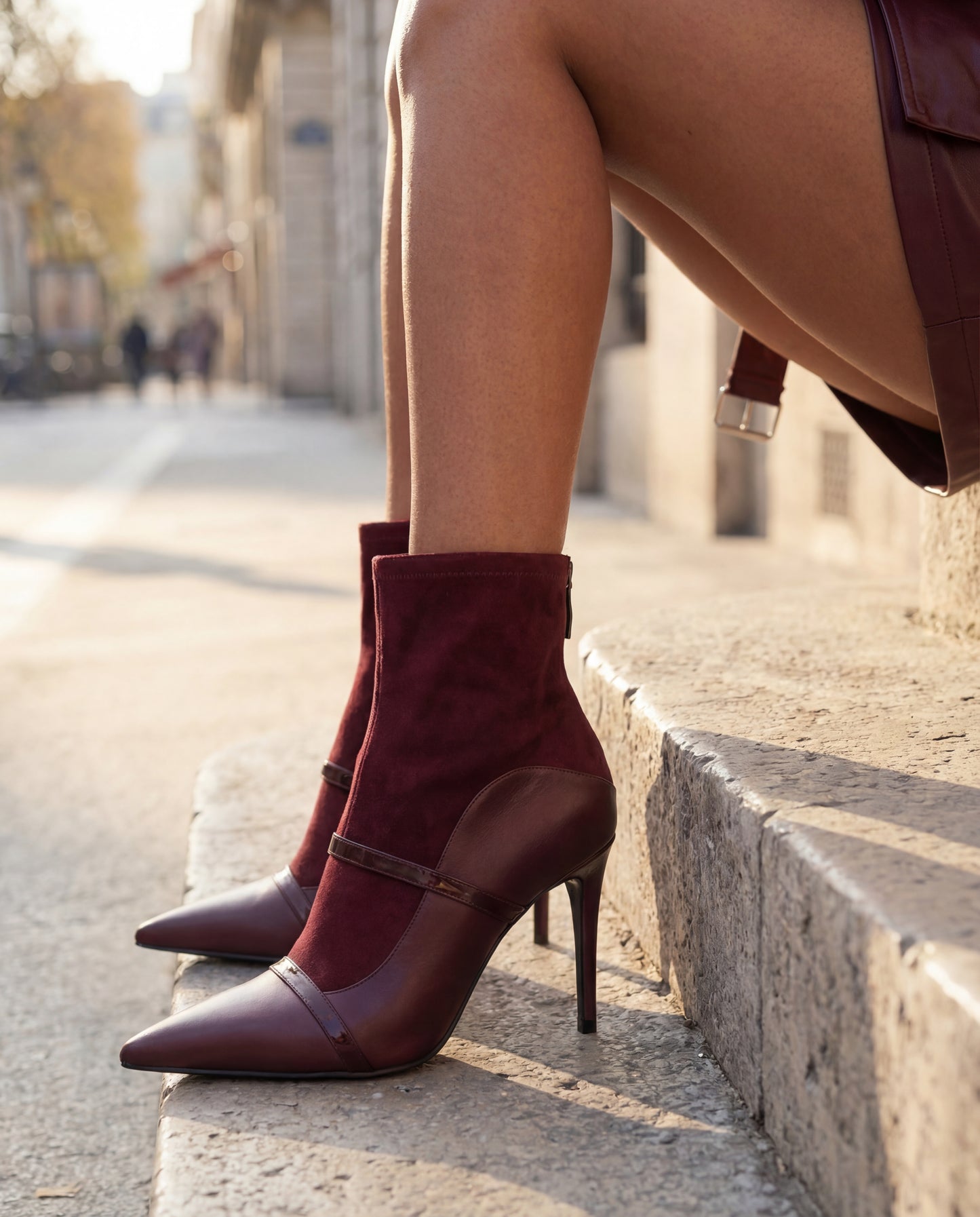 The Manila Burgundy Leather Ankle Women Boot
