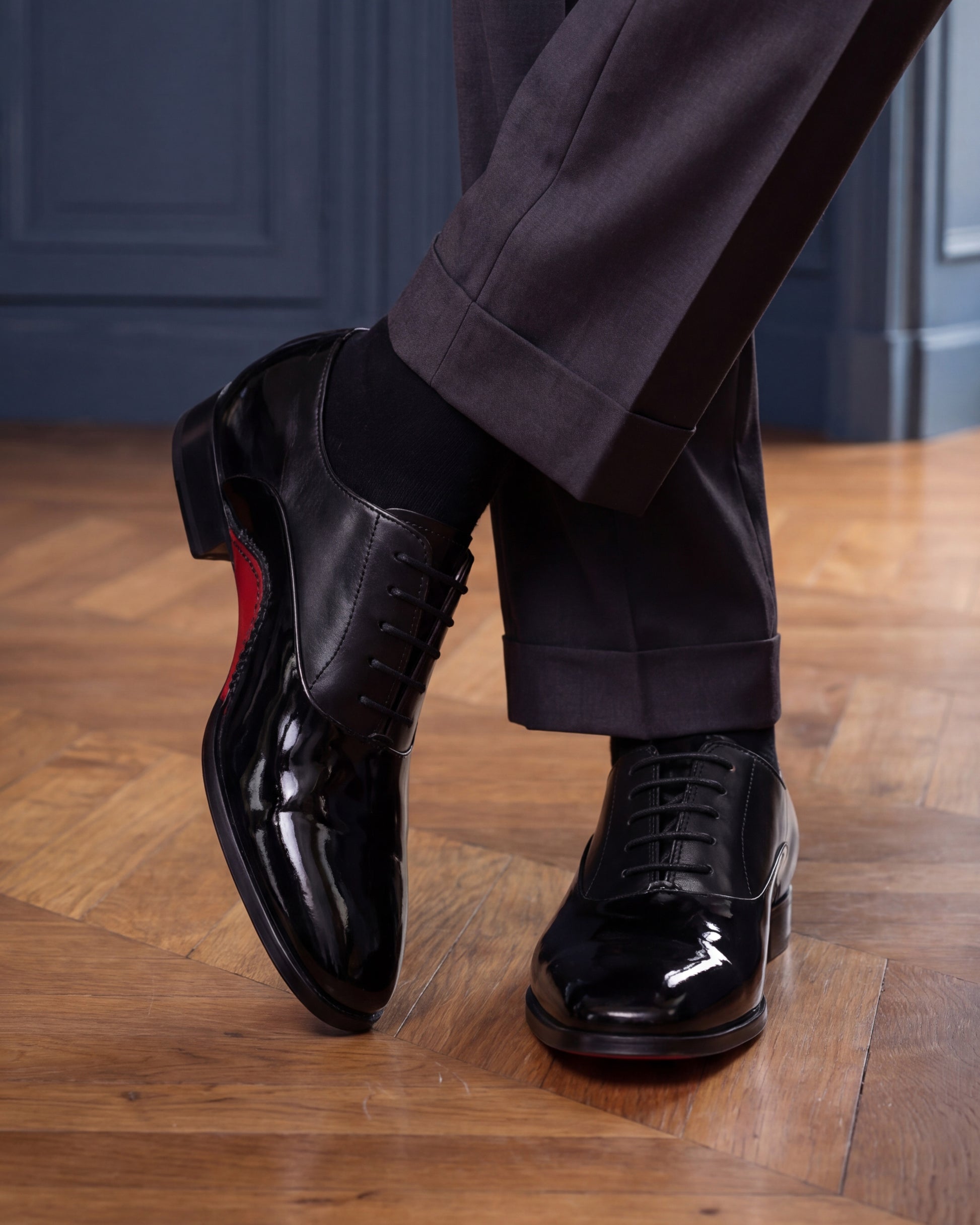 knee length dresses for ladies The Royal Hand Craft Black Patent Leather Plain Toe Oxford Men Shoe – Vinci Leather  Shoes