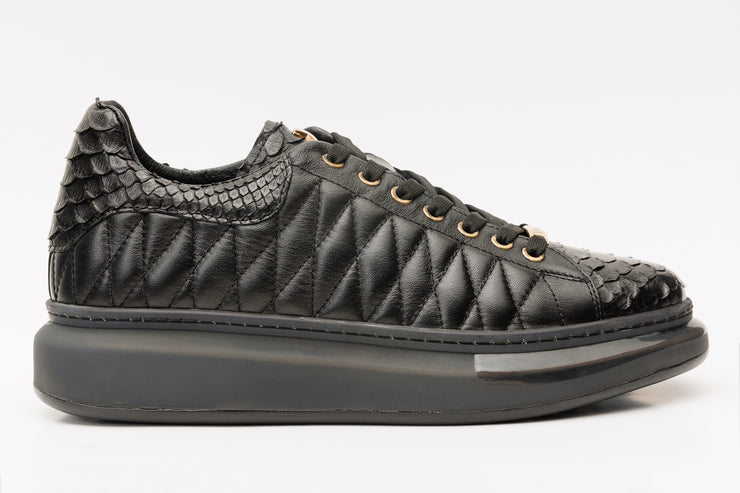 The Bald Black Snk Leather Sneaker Limited Edition