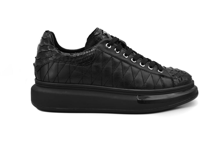 The Bald Black Snk Leather Sneaker Limited Edition