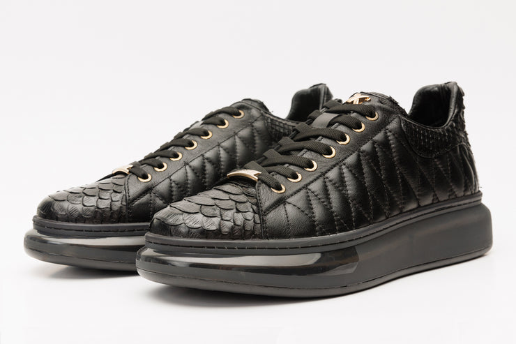 The Bald Black Snk Leather Sneaker Limited Edition