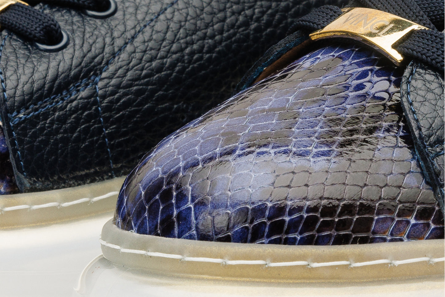 The Venezia Dark Blue Leather Women Sneaker