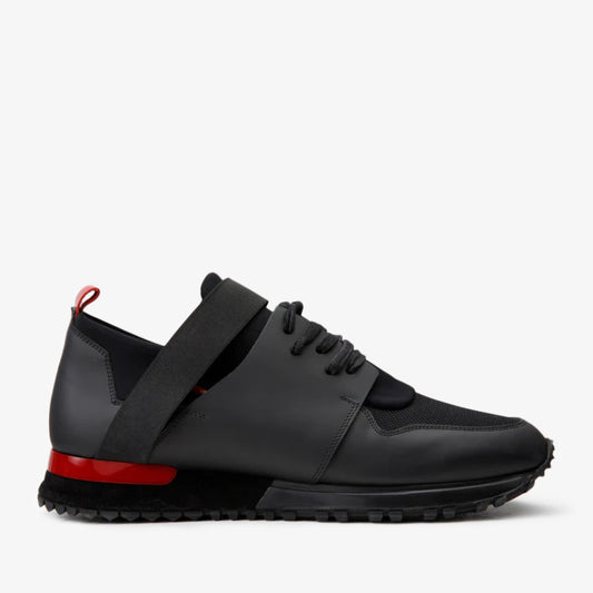 Zapatillas de deporte Reno de cuero negro y rojo para hombre ¡Venta final!